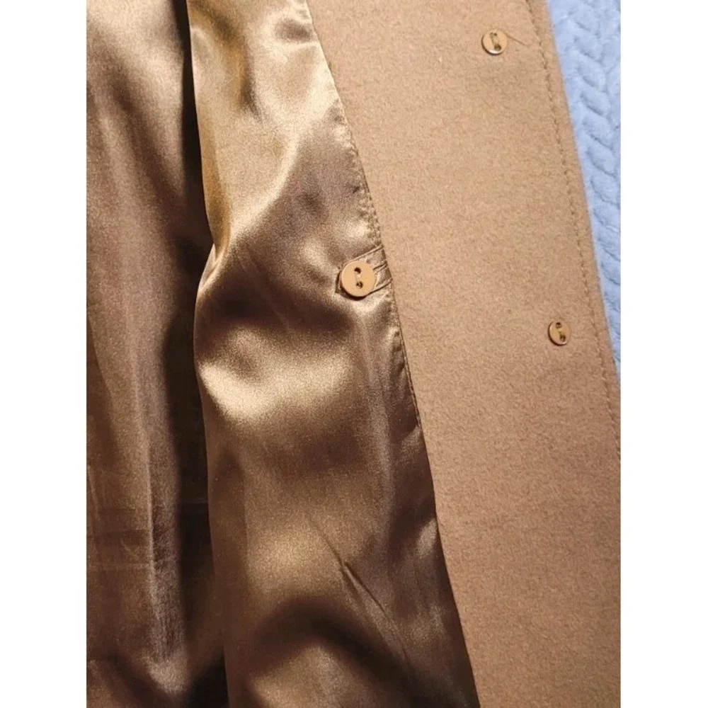 Kristen Blake Camel Brown Wool Blend Coat Womens Size 12 Button Up Winter‎ Boho